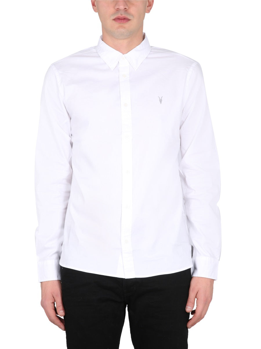 ALLSAINTS SHIRT WITH LOGO EMBROIDERY MS257UWHITE