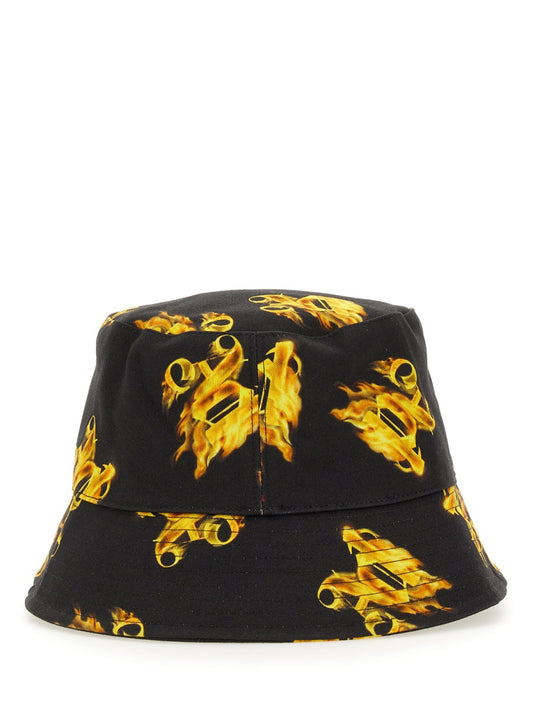 Palm Angels BUCKET HAT WITH "ALL BURNING MONOGRAM" PRINT PMLA036R24FAB0041076