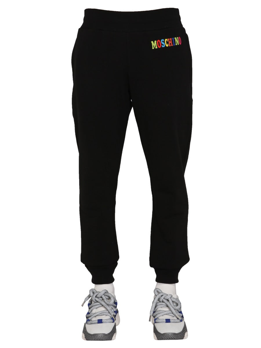 MOSCHINO MULTICOLOR LOGO JOGGING PANTS  034902281555