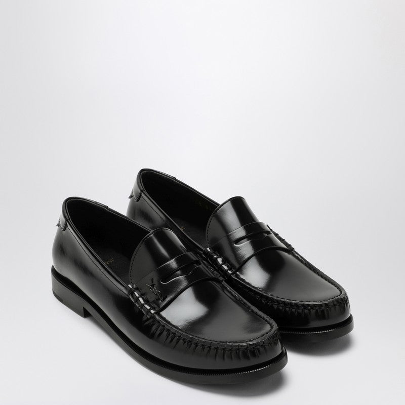 Saint Laurent Black leather loafer with monogram 670232AAA7RP_YSL-1000