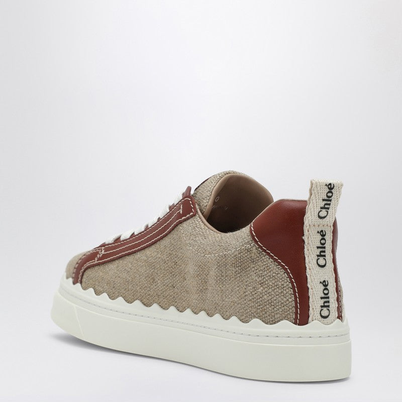 Chloé Lauren sneaker in linen and leather CHC22U108Z4P_CHLOE-90U