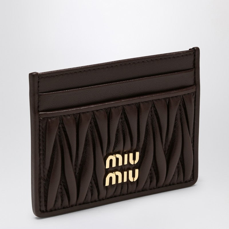 MIU MIU Brown matelassé leather cardholder 5MC0762FPPP_MIU-F0NBL