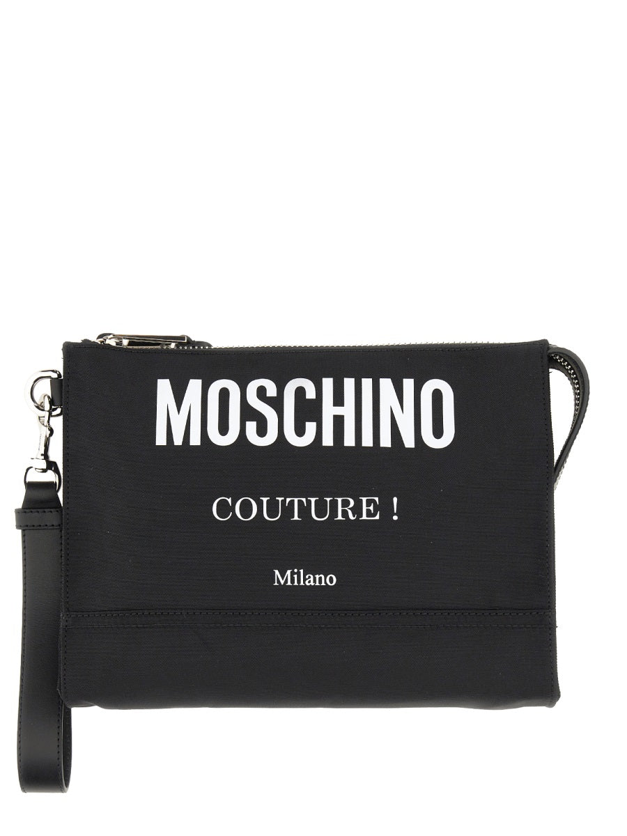 MOSCHINO CLUTCH BAG WITH LOGO 840182012555