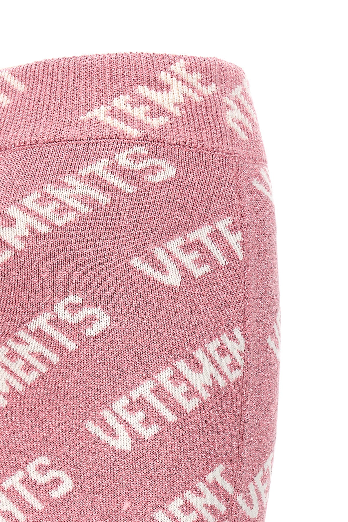 VETEMENTS 'ICONIC LUREX MONOGRAM' SKIRT WE64KN905PBABYPINK