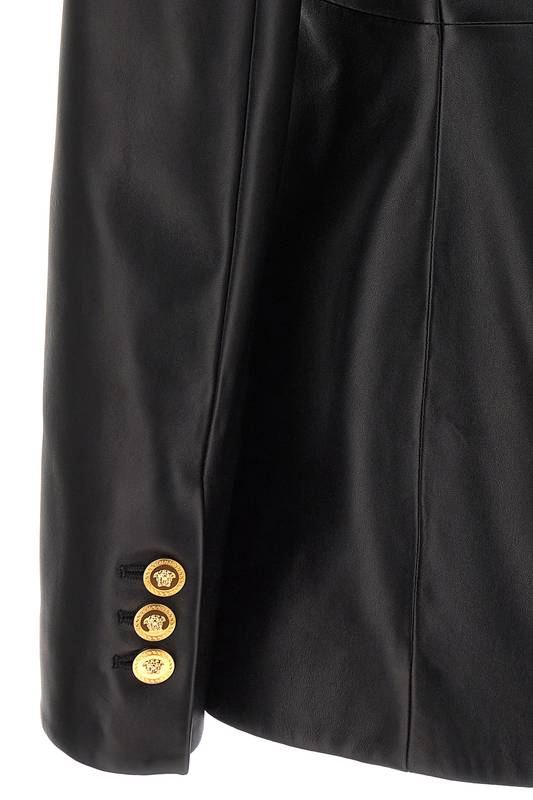 VERSACE SINGLE-BREASTED LEATHER BLAZER 10114131A083471B000