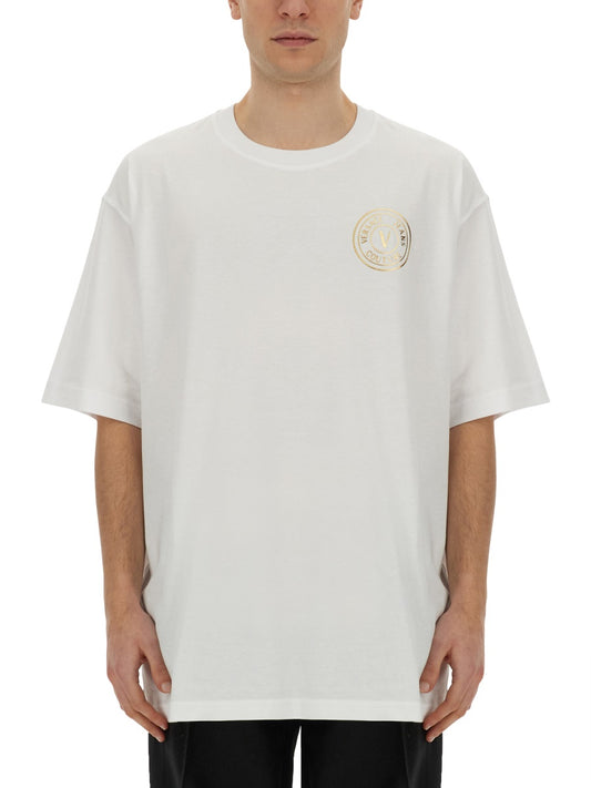 VERSACE JEANS COUTURE T-SHIRT WITH LOGO 76GAHT03CJ00TG03