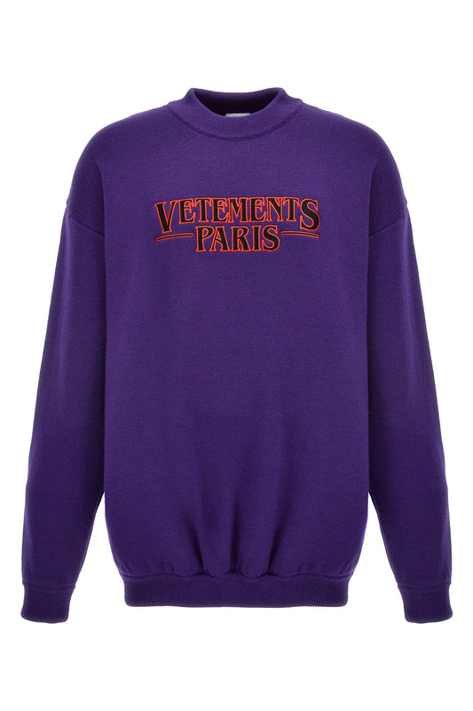 VETEMENTS 'VETEMENTS PARIS' SWEATER UE54KN140UPURPLE