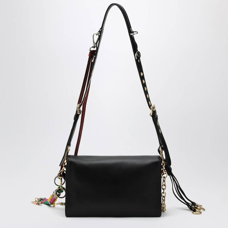 Prada Soft Sound small black leather shoulder bag with charms 1BD379OO62C6AQ_PRADA-F0002