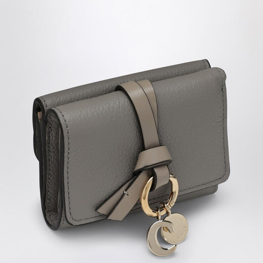 Chloé Alphabet mini trifold grey wallet CHC21WP946F57P_CHLOE-053