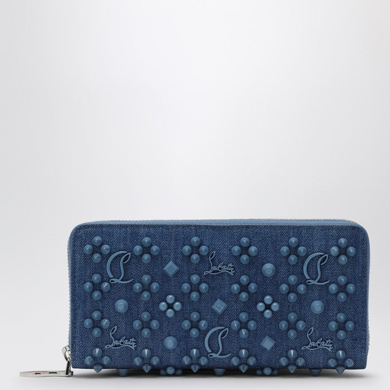 Christian Louboutin Panettone coin purse in denim with spikes 3245238DEP_LOUBO-4229