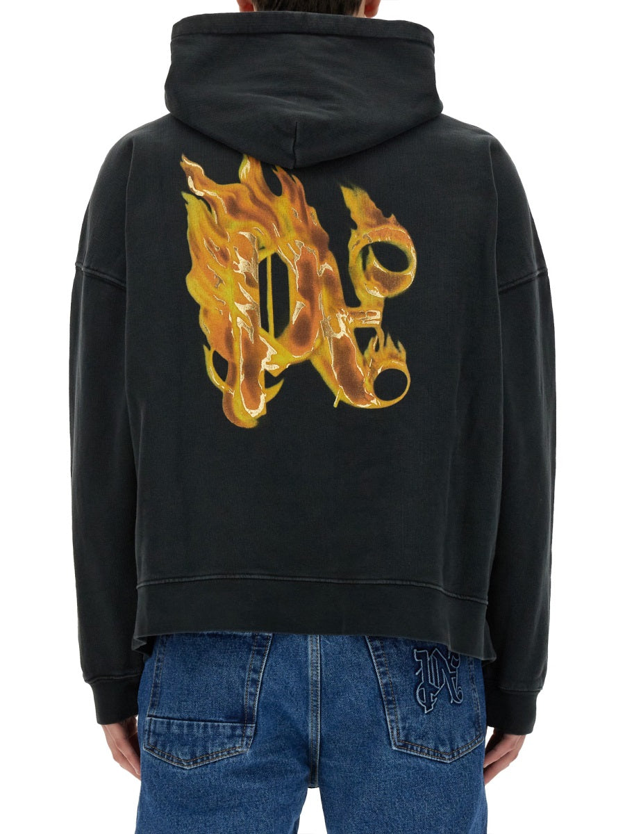 Palm Angels "BURNING MONOGRAM" PRINT SWEATSHIRT PMBB117R24FLE0031076