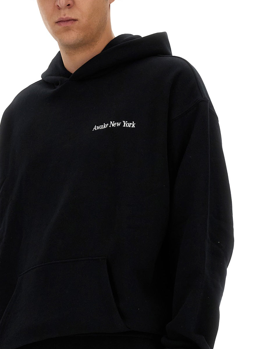 AWAKE NY "SERIF" SWEATSHIRT HD003BLACK