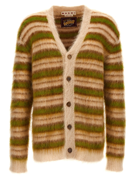 Marni STRIPED MOHAIR CARDIGAN CDMG0051Q0UFU191RGW26