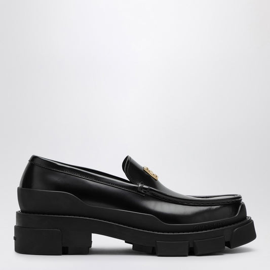 GIVENCHY Black leather loafer with logo BE201KE1N5P_GIV-001