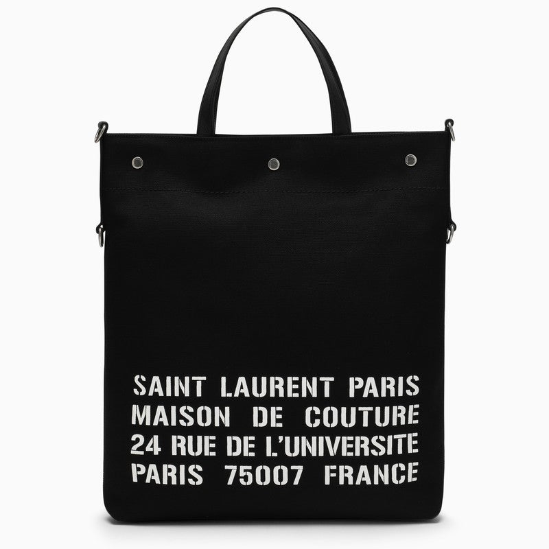 Saint Laurent North/South tote bag in black canvas 710264FAA5EN_YSL-1031