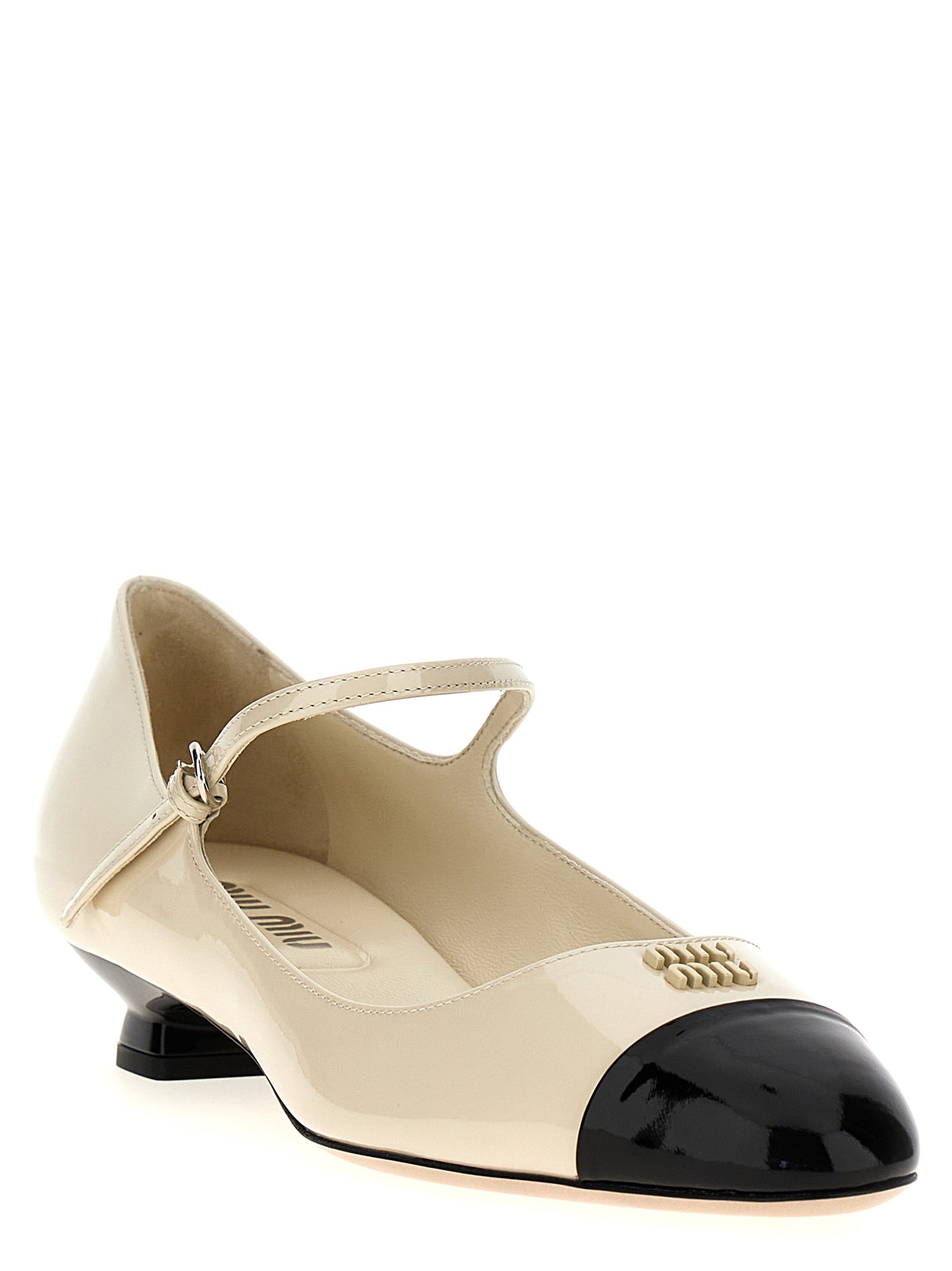 MIU MIU TWO-TONE PATENT BALLET FLATS 5I078EF02506EF0A72