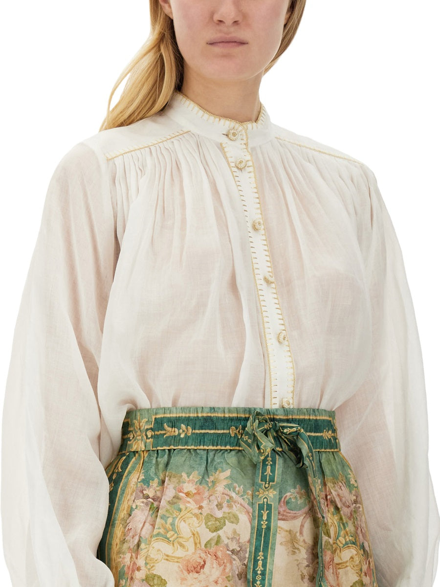 ZIMMERMANN "JUNIE BILLOW" SHIRT 8832TRS243IVORY