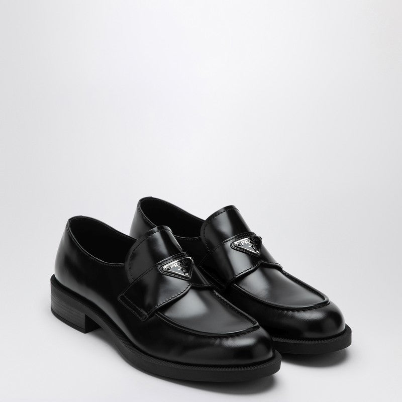 Prada Black leather loafer with logo 2DE145G000055P_PRADA-F0002