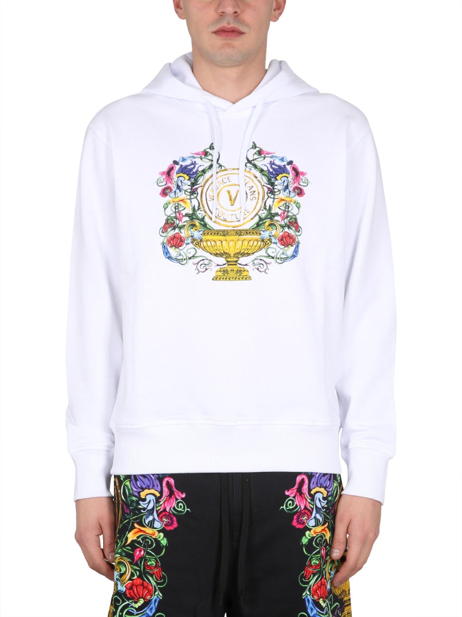 VERSACE JEANS COUTURE SWEATSHIRT WITH LOGO PRINT 74GAIF01CF01FG03