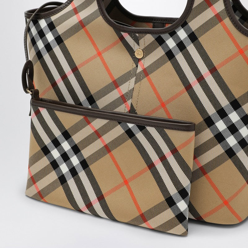 Burberry Beige Check pattern small tote bag 8094685159199P_BURBE-B9368