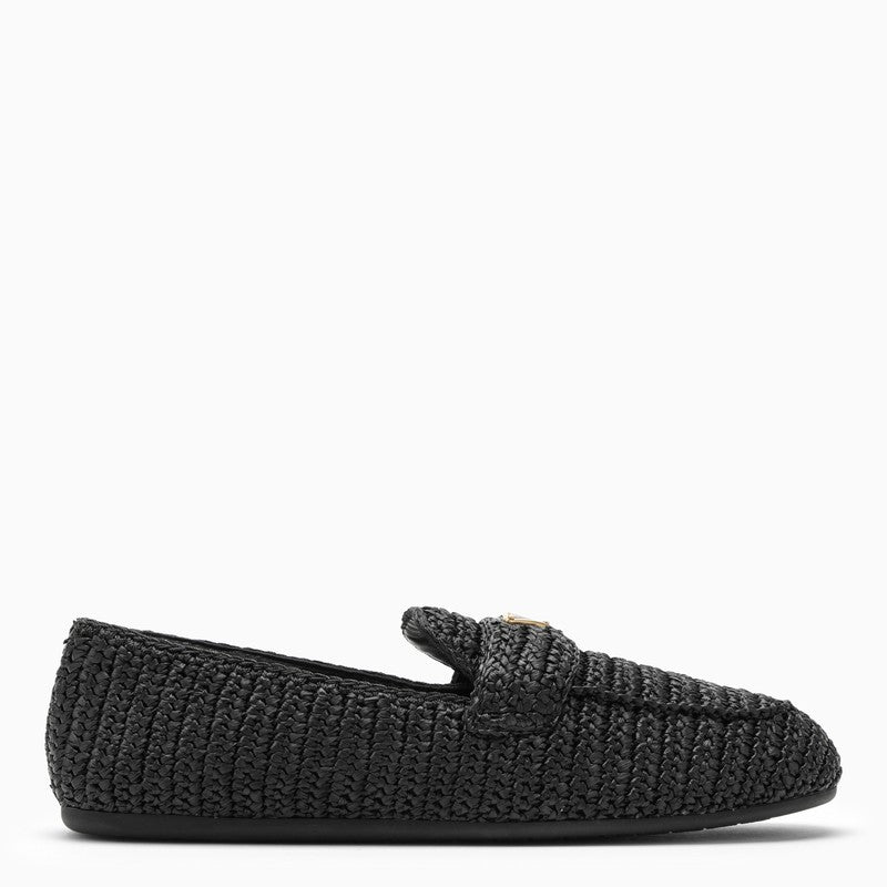 Prada Black raffia loafer with logo triangle 1D437N0052C2TO_PRADA-F0002