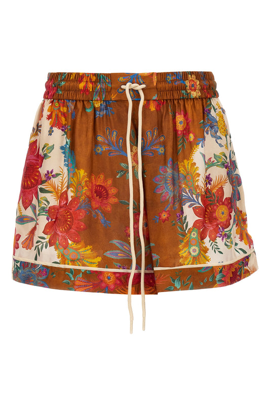 ZIMMERMANN GINGER SHORTS 7465ASS233CREAMBROWNFLORA