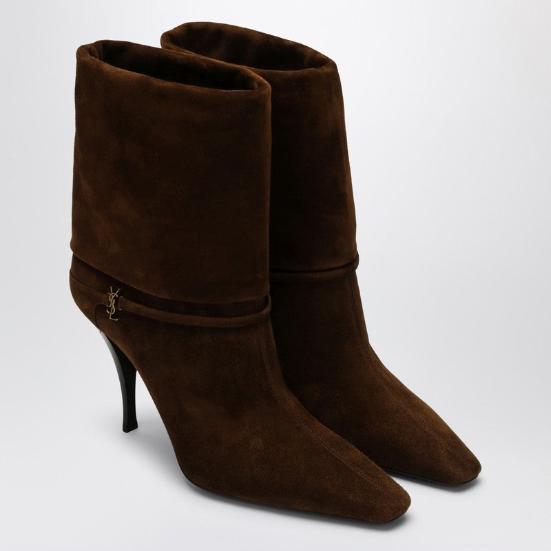 Saint Laurent Brown Niki boots in suede 8013930LI00P_YSL-2701