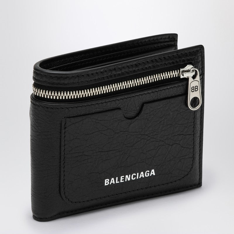 Balenciaga Black leather Superbusy bi-fold wallet 8018372AA9ZP_BALEN-1000