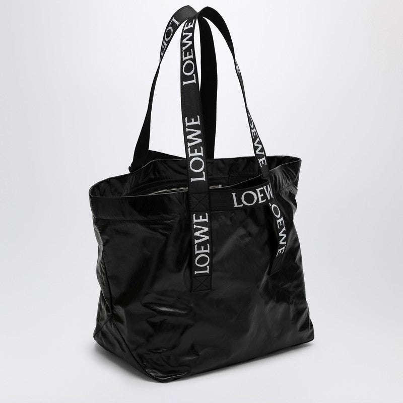 LOEWE Black paper-effect leather Fold Shopper bag B507X23X32LEO_LOEW-1100