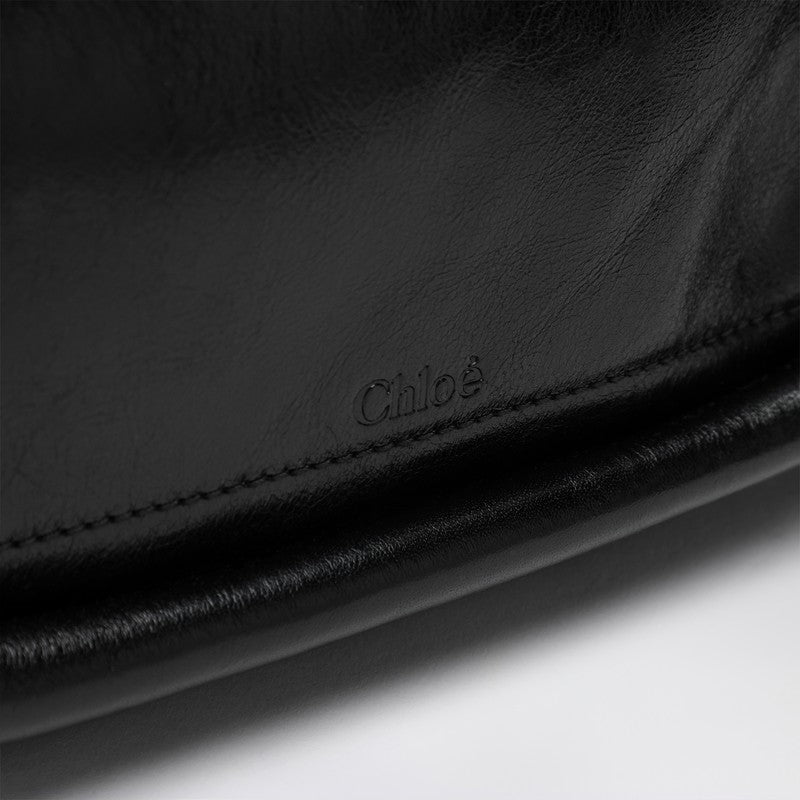 Chloé Small Paraty 24 bag in shiny black leather CHC24AS751N82P_CHLOE-001