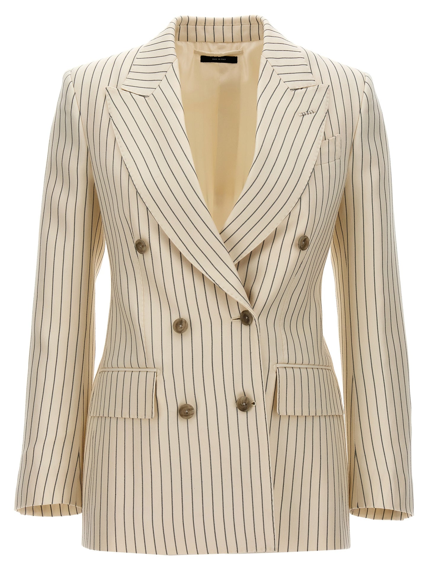 TOM FORD STRIPED DOUBLE-BREASTED BLAZER GI2971FAX1158XECBL