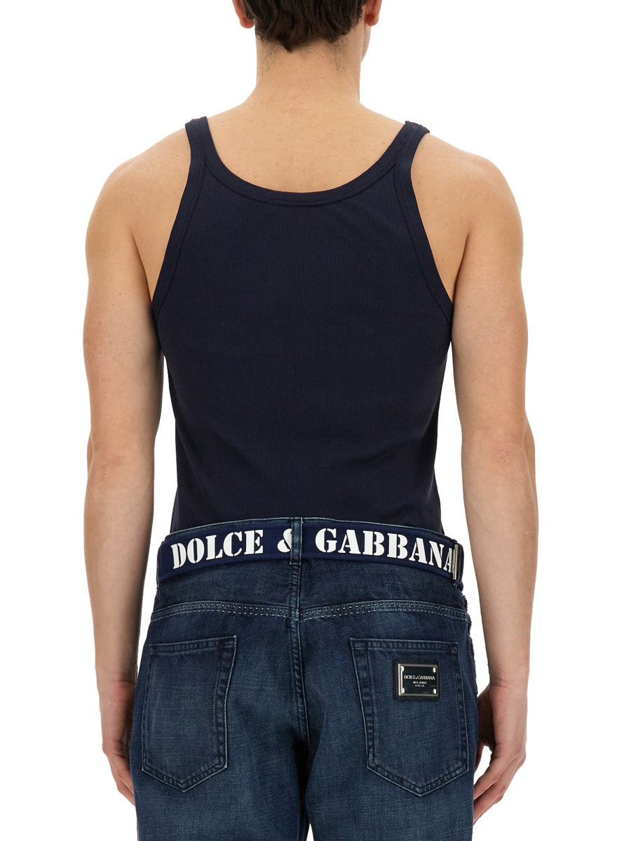 Dolce & Gabbana RIBBED TANK TOP G8PA8TFU7AVB0387