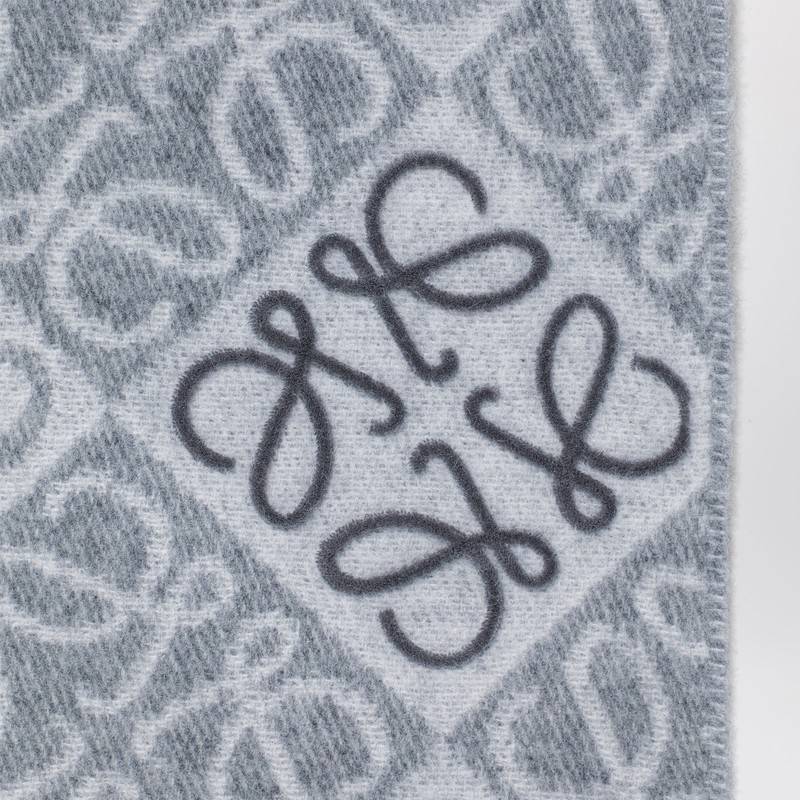 LOEWE Grey Anagram wool and cashmere scarf F811SS1X01WOQ_LOEW-1120