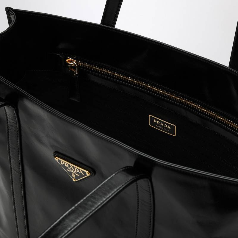 Prada Large black leather shopping bag 1BG460OON2CYRQ_PRADA-F0002