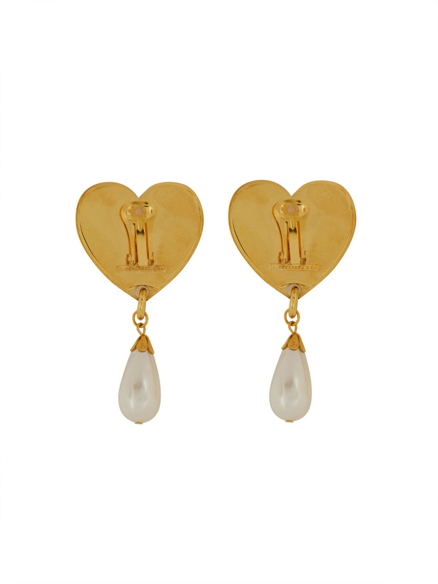 ALESSANDRA RICH METAL HEART EARRINGS WITH CRYSTALS FABA3099J03420002