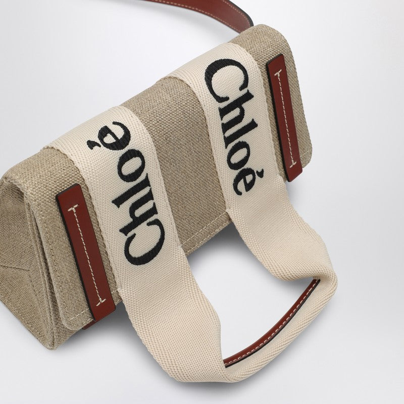 Chloé Woody beige/brown canvas waist bag CHC24AS681L17P_CHLOE-90U