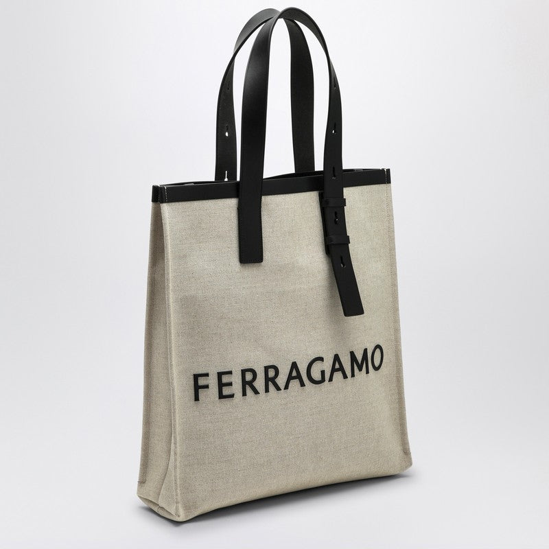 FERRAGAMO Canvas tote bag with logo 0764870NFP_FERRA-NN