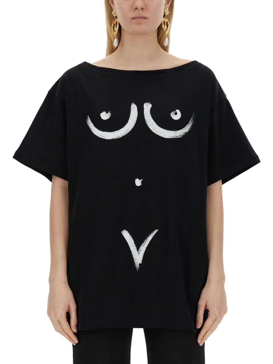 MOSCHINO INTERLOCK BODY PRINT T-SHIRT 070304423555