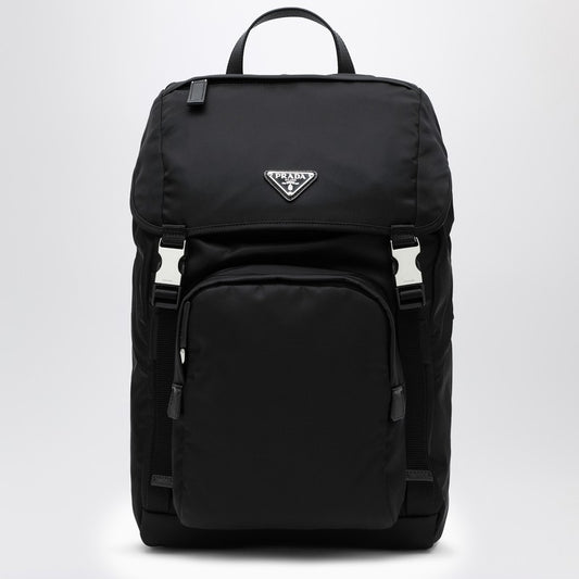 Prada Black nylon backpack with snap closure 2VZ135HOL2DMGP_PRADA-F0002