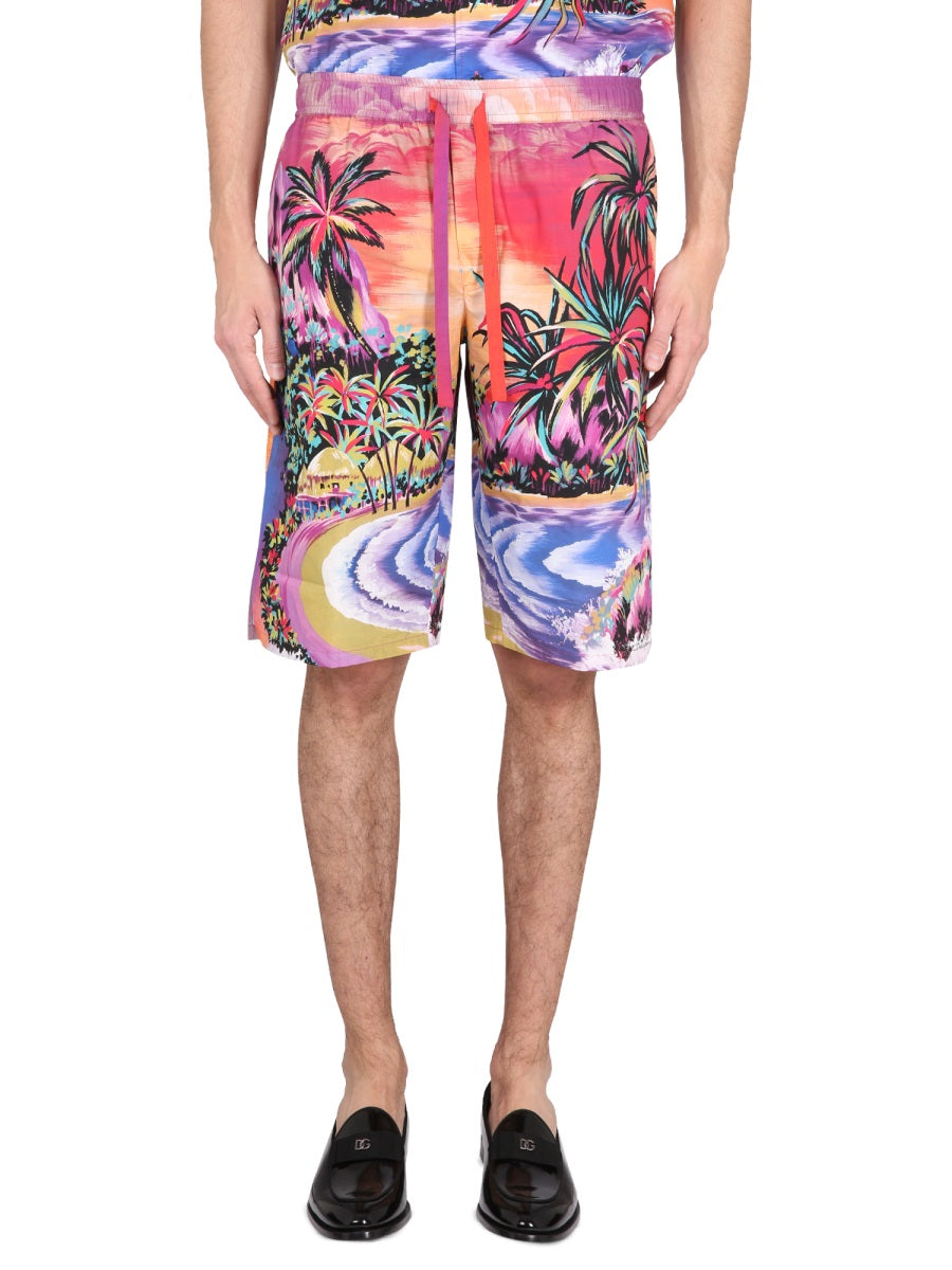 Dolce & Gabbana BERMUDA SHORTS WITH HAWAII PRINT GV37ATHH5C5HF4HF