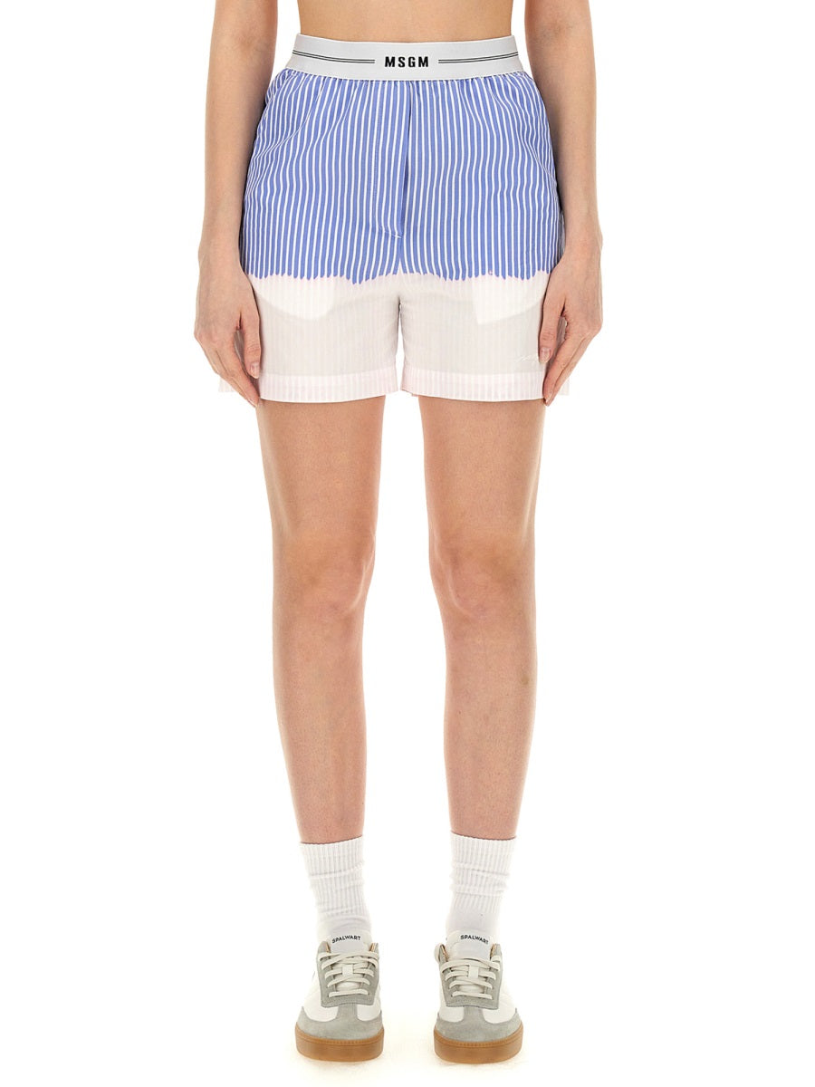 MSGM SHORTS WITH LOGO BAND 3641MDB09LX24710484