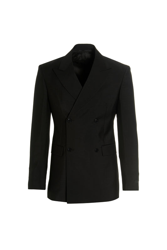 Prada DOUBLE BREAST MOHAIR BLAZER JACKET UGI220S23112I1F0002