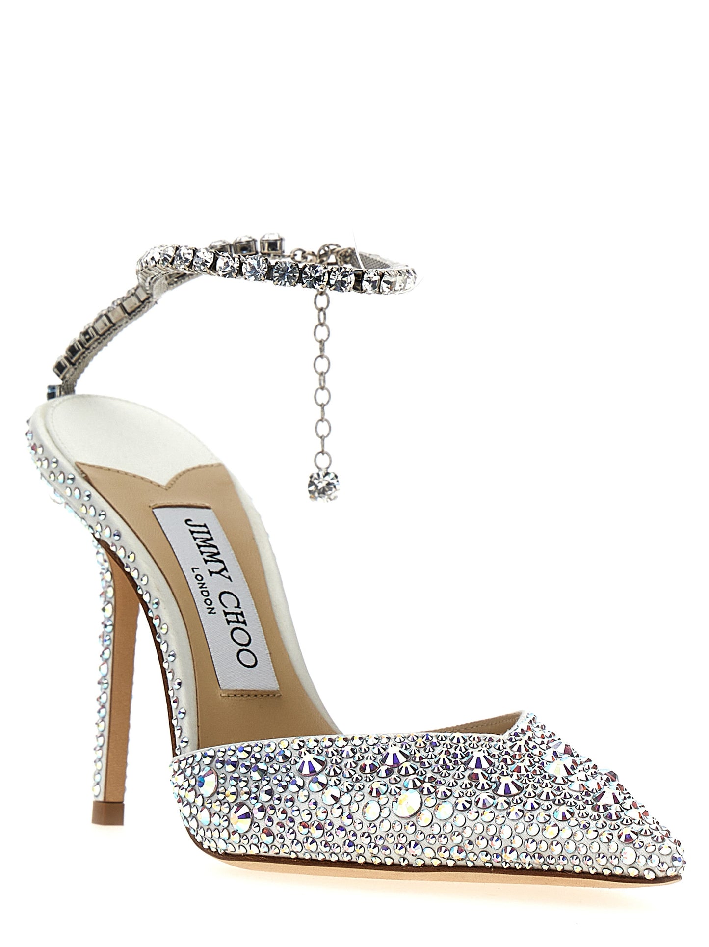 JIMMY CHOO 'SAEDA' PUMPS SAEDA100BAMIVORYCRYSTAL