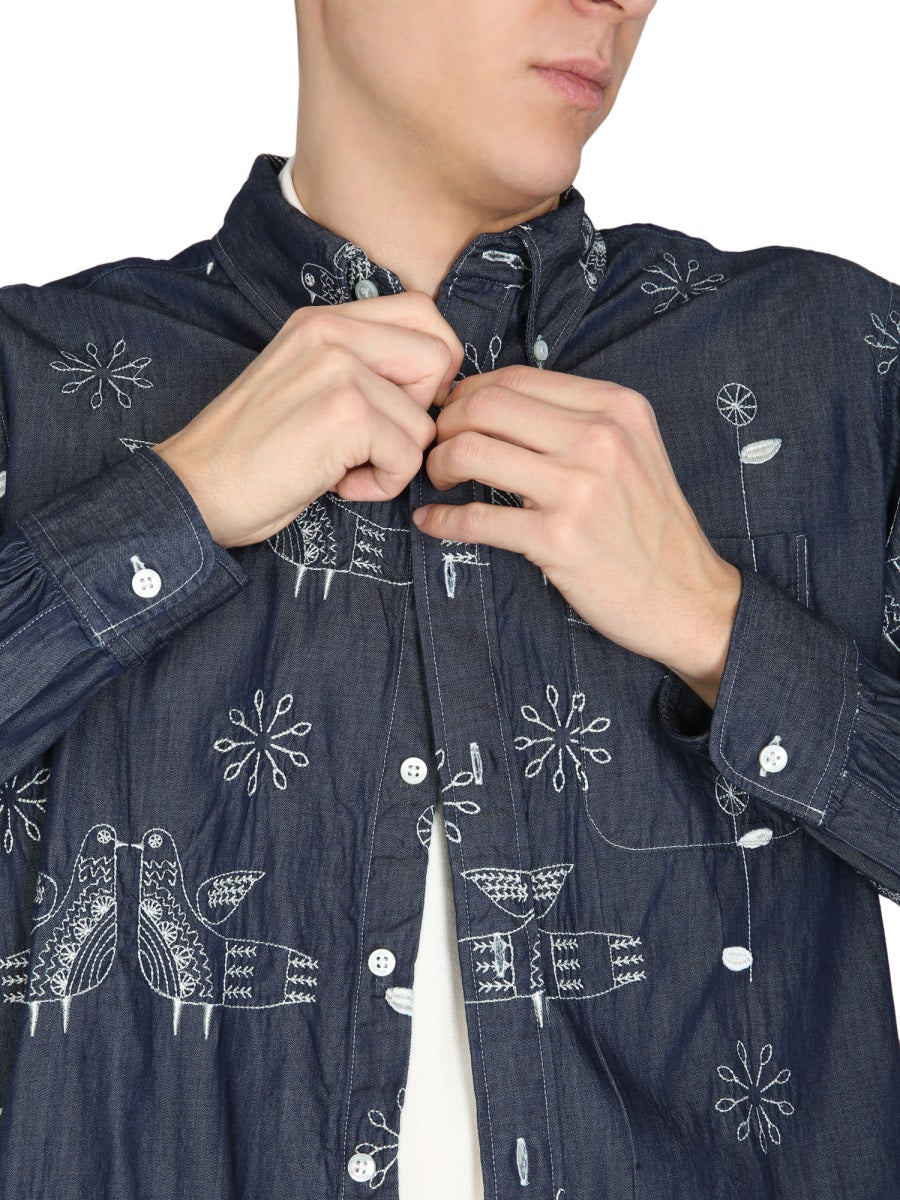 ENGINEERED GARMENTS "BIRD" EMBROIDERY SHIRT  22S1A001ND021