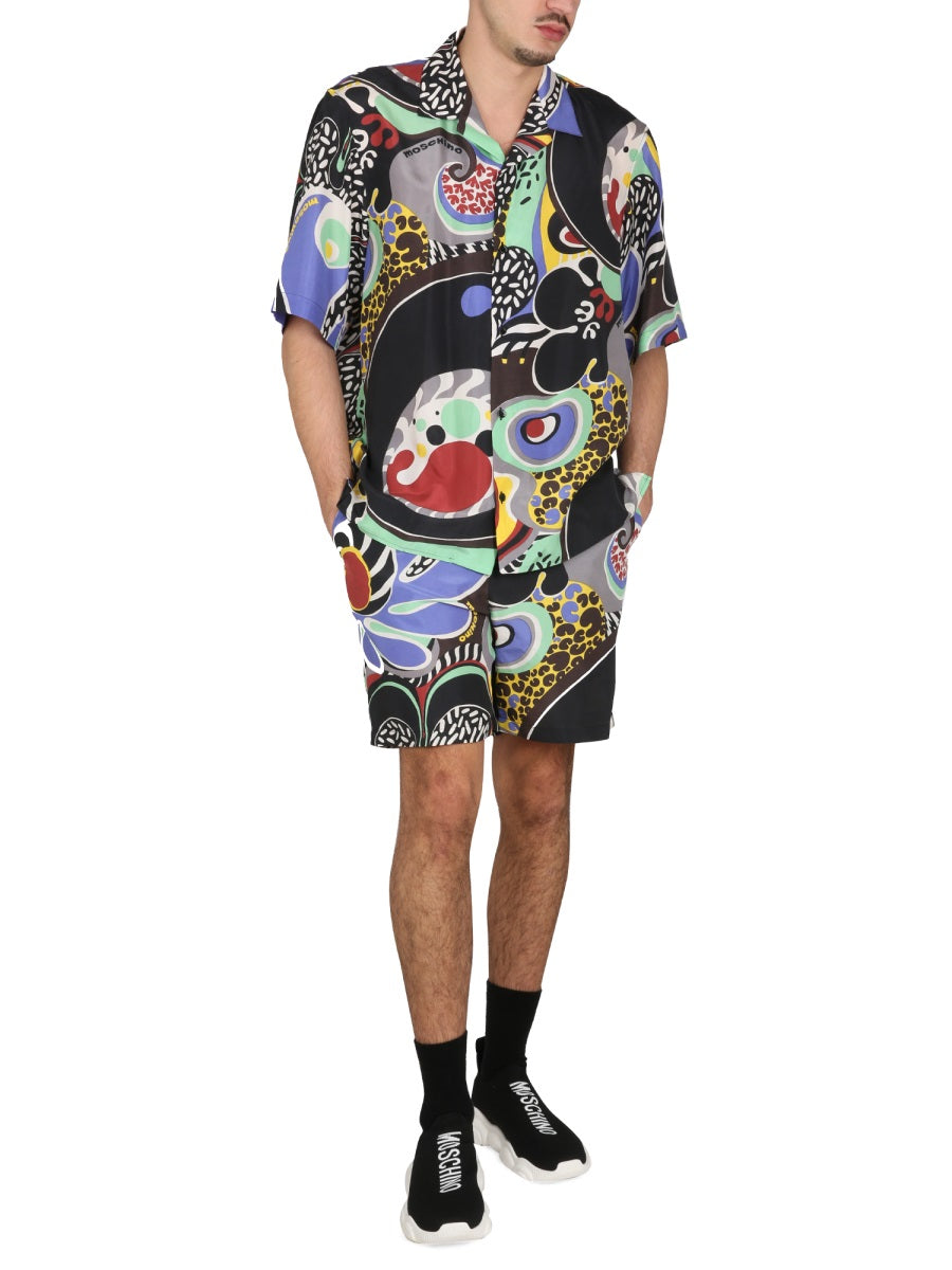 MOSCHINO PSYCHEDELIC PRINT BERMUDA SHORTS 031120561555