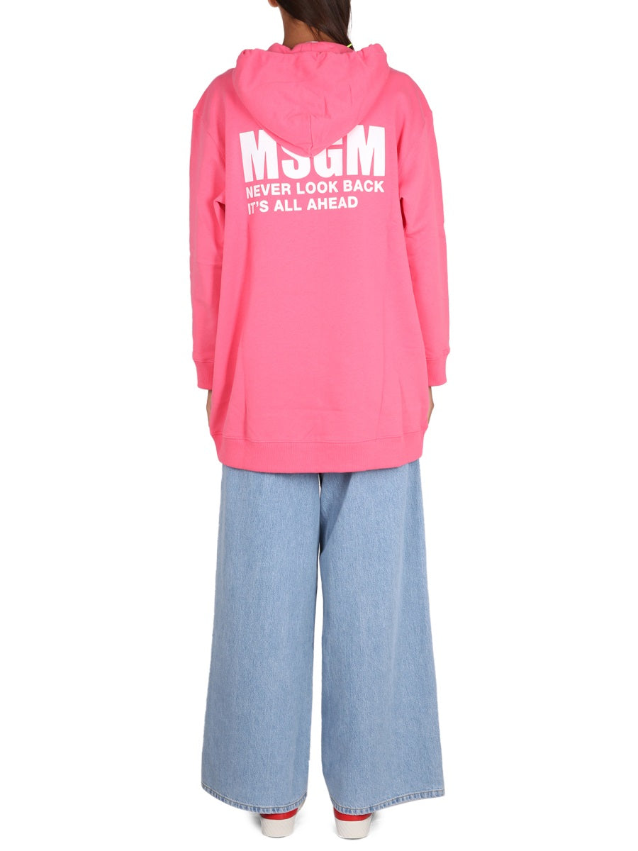 MSGM SWEATSHIRT WITH LOGO PRINT 3441MDM7823700014