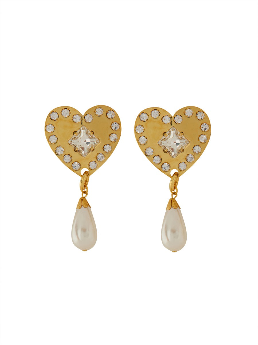 ALESSANDRA RICH METAL HEART EARRINGS WITH CRYSTALS FABA3099J03420002