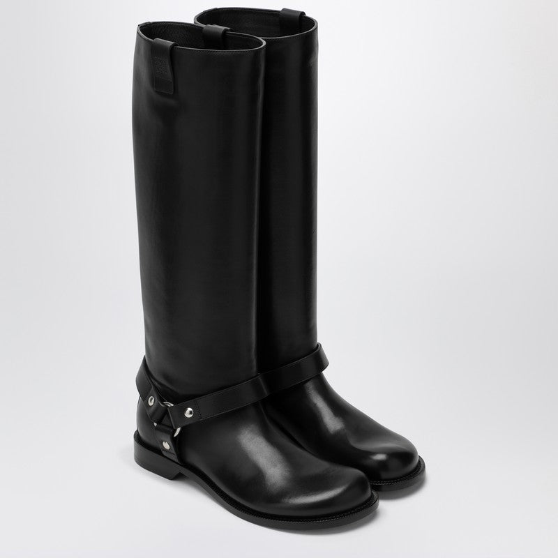 LOEWE Campo Biker high boot in black calfskin leather LLSC285X03LEP_LOEW-1100