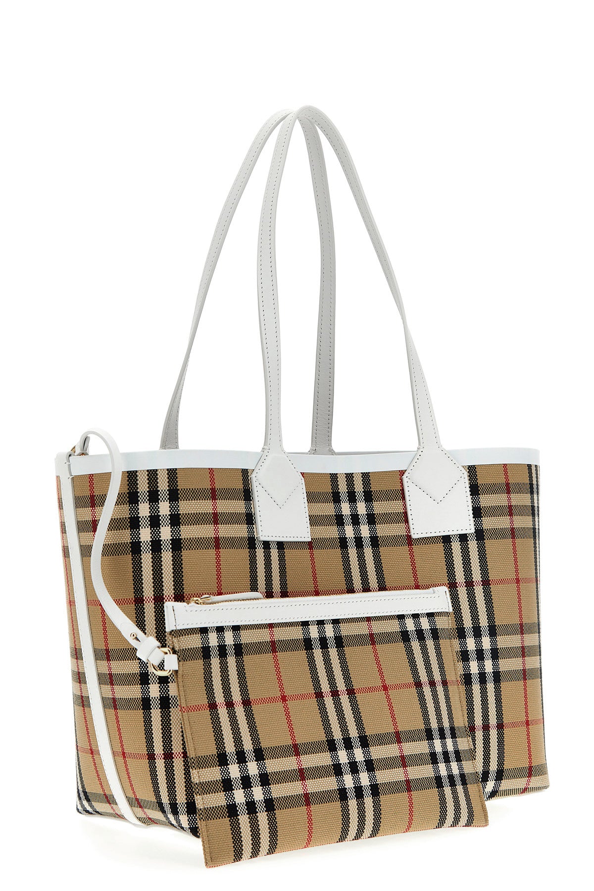 Burberry 'TOTE LONDON' SMALL SHOPPING BAG 8072331VINTAGECHECKWHITE