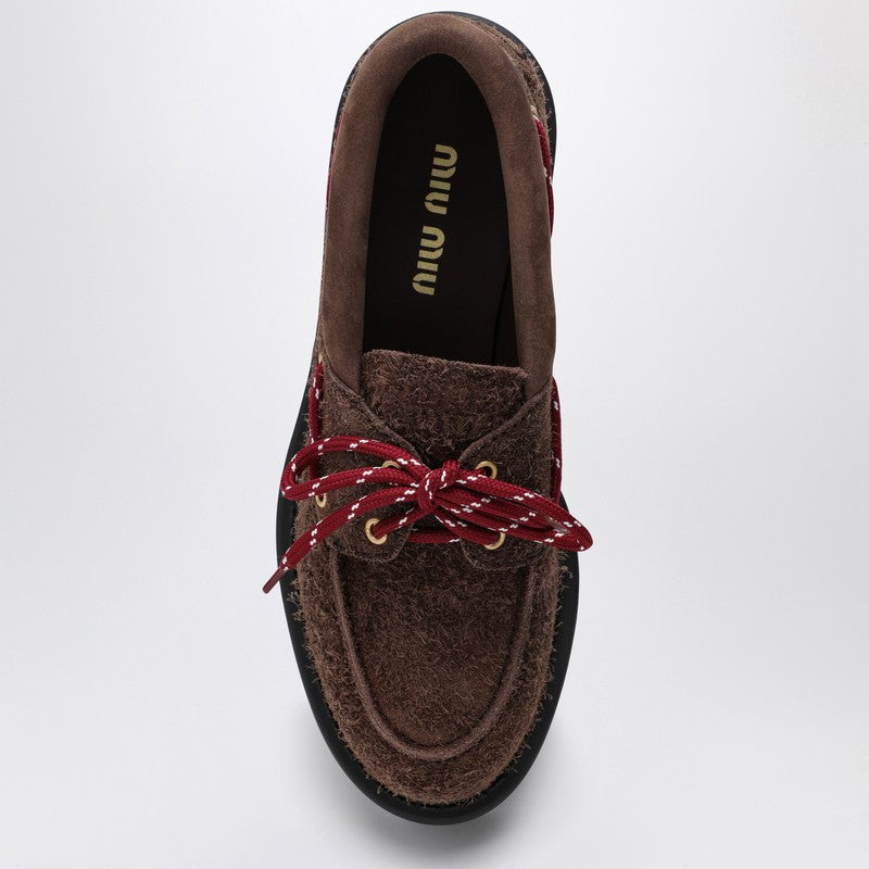 MIU MIU Burnt suede loafer 5D293E050054P_MIU-F0038